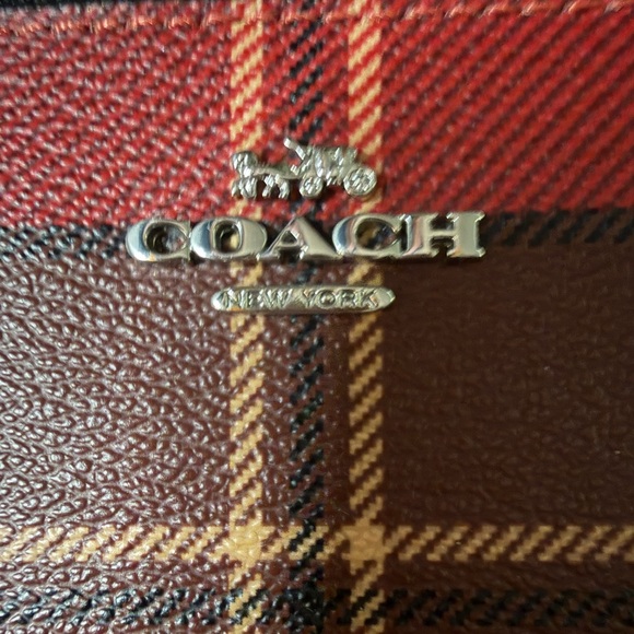 Coach Red Tartan Plaid Wristlet - Picture 11 of 11
